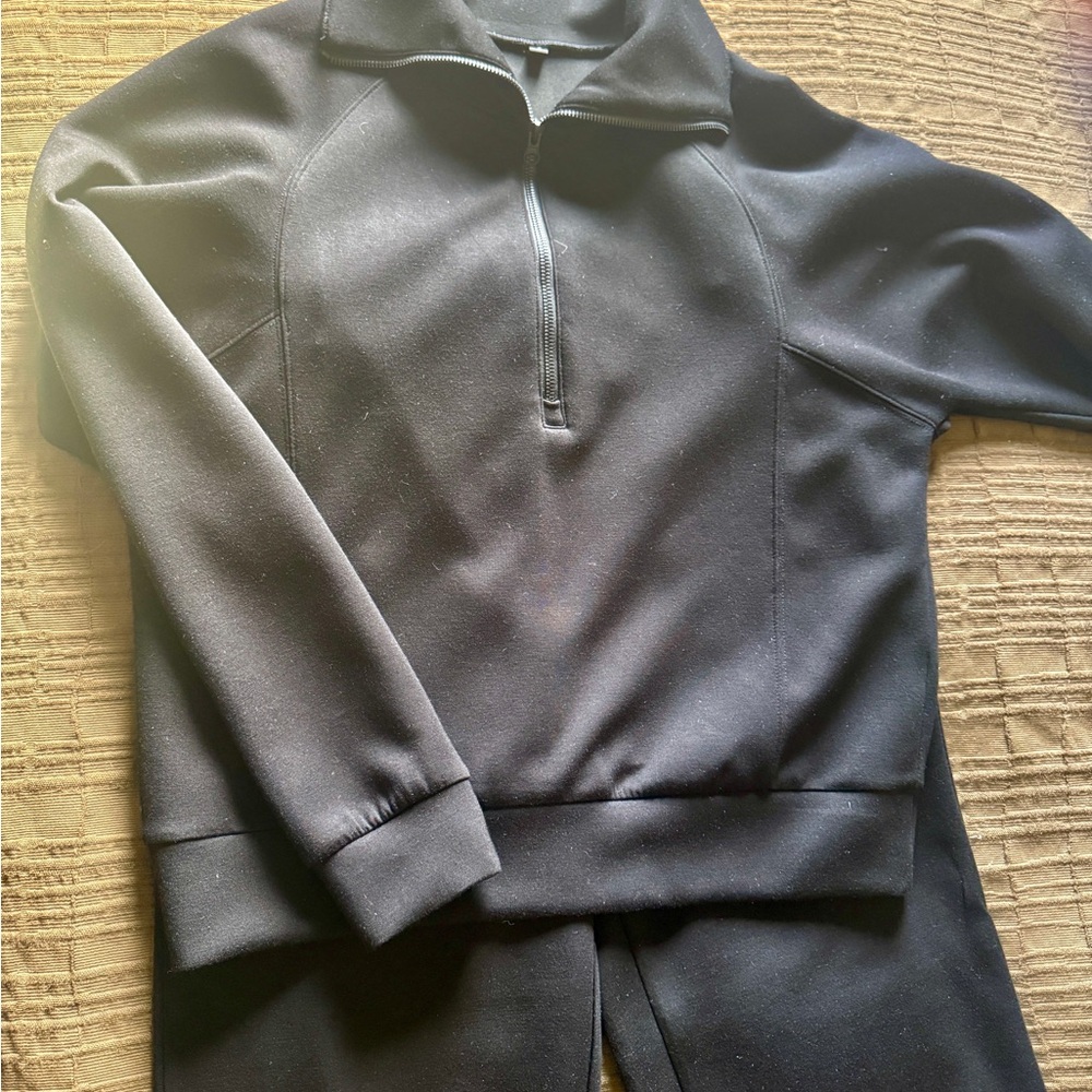 Black Half-Zip Pullover and Track Set